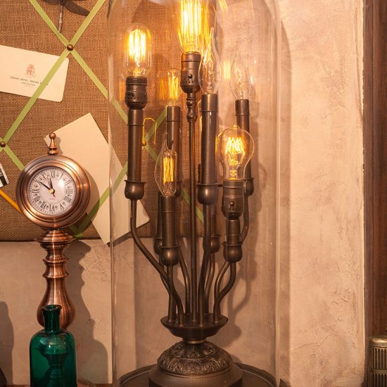 steampunk cloche light