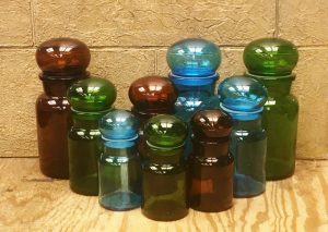 Bubble-top Apothecary Jars