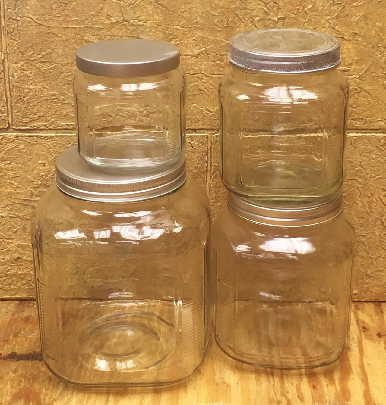 Large Metal-lidded Storage Jars